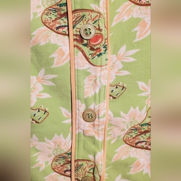 Louie & Lucie Hawaiian Guitar/ Ukulele Cotton Mini Skirt Size Small Green Pink - Picture 3 of 5